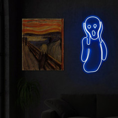 Decoratiune luminoasa LED, Scream, Benzi flexibile de neon, DC 12 V, Albastru