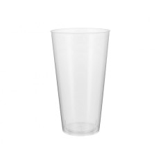 Set 10 buc pahare polistiren reutilizabile 450 ml, transparente