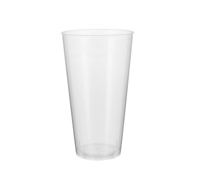 Set 10 buc pahare polistiren reutilizabile 450 ml, transparente foto