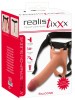 Strap-on Silicon Realist SWEET SMILE, 19.5cm, Roz/Vene, Extensie Penis 5.5cm, Ajustabil, Sex Shop Dildo