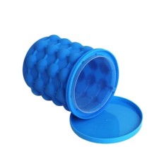 Dispozitiv pentru gheata Smart Ice Cube FOXMAG24, tip frapiera, silicon, usor de utilizat, capac inclus, 120 de cuburi, albastru, 14x13 cm