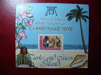 TURKS &amp;amp; CAICOS 1978 BLOC CRACIUN MNH foto