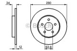 Disc frana FORD MONDEO III Limuzina (B4Y) (2000 - 2007) BOSCH 0 986 479 068