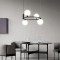 Candelabru elegant cu 4 globuri albe, dulie G9 x 4, inaltime reglabila