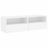 Comoda TV de perete, alb, 100x30x30 cm, lemn prelucrat, DKD Home Decor