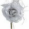 Set 12 Trandafiri artificiali argintii Holly 13x23 Elegant DecoLux