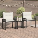 vidaXL Set de Mobilier pentru Exterior 7 pcs Negru și Alb crem 42025156