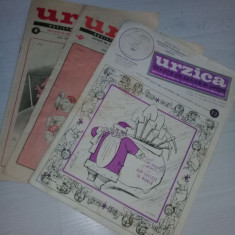 Lot 4 Reviste URZICA-revista de satira si umor,1980,1985,1986,de Colectie