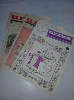 Lot 4 Reviste URZICA-revista de satira si umor,1980,1985,1986,de Colectie foto