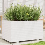 vidaXL Jardinieră de grădină, alb, 90x60x49,5 cm, lemn masiv de pin