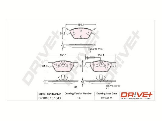 Dr!ve+ DP1010.10.1043 set placute frana,frana disc