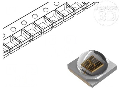 LED SMD roșie 71-89,2lm 3x3x2,21mm 80&amp;deg; 350mA &amp;lambda;d: 620-632nm foto