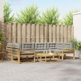 vidaXL Set de canapele de exterior cu pernă 5 pcs Alb și gri deschis 3386130