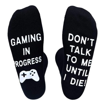 Sosete, amuzante, pentru gameri, Don&amp;amp;#039;t talk to me until I die, pentru sefii nonconformisti, tatal, iubitul, cea mai buna prietena, marime 40-44 foto