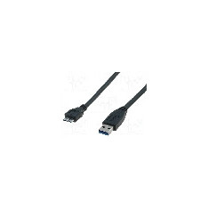 Cablu USB A mufa, USB B micro mufa, USB 3.0, lungime 1m, negru, ASSMANN - AK-300116-010-S