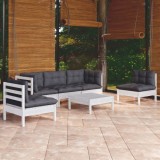 Gossi set mobilier de gradina cu perne, 6 piese, lemn masiv de pin