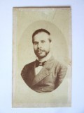 Fotografie pe carton cu autograf 105 x 63 mm Franz Duschek-Bucuresci 1876, Alb-Negru, Romania pana la 1900, Portrete