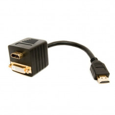 Cablu Adaptor HDMI Tata-HDMI si DVI Mama, 0.2 m foto