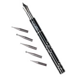 Stilou Nail Art cu Penita &amp;amp; 5 Punctatoare LUXORISE Crystals, Black