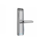 Incuietoare smart cu amprenta, cod, card, telefon, Wi-Fi, Bluetooth, ideal pensiuni, regim hotelier, Booking, Airbnb, culoare silver