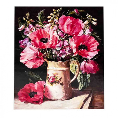 Pictura pe Numere - Vaza cu Flori Rosii foto