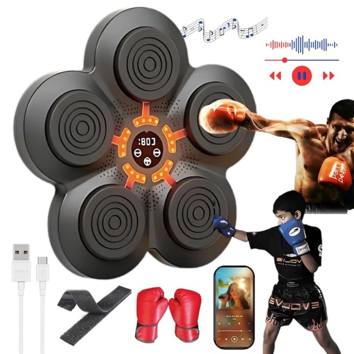 Tracker intensitate lovituri, Pentru box, Bluetooth, suspendat pe perete, negru