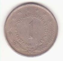 Iugoslavia 1 dinar 1980 foto