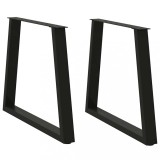 vidaXL Picioare de masă &icirc;n formă de V, 2 buc., negru, 70x(72-73,3) cm, oțel
