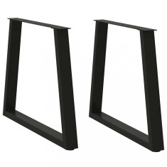 vidaXL Picioare de masă &icirc;n formă de V, 2 buc., negru, 80x(72-73,3) cm, oțel