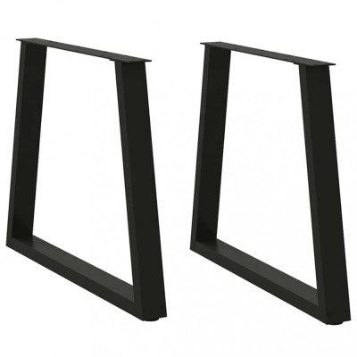 vidaXL Picioare de masă &amp;icirc;n formă de V, 2 buc., negru, 80x(72-73,3) cm, oțel foto