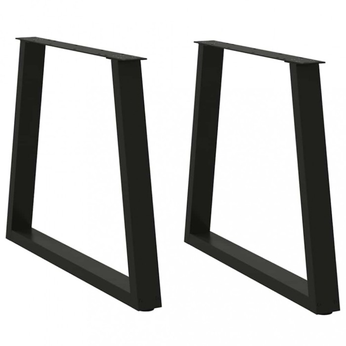 vidaXL Picioare de masă &icirc;n formă de V, 2 buc., negru, 80x(72-73,3) cm, oțel