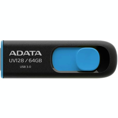 Memorie USB 3.2 ADATA 64 GB retractabila carcasa plastic negru / albastru foto