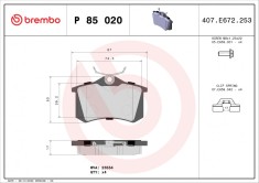 BREMBO P 85 020 PRIME LINE set placute frana,frana disc