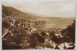 MONACO , VUE SUR MONTE CARLO ET LE PORT , CARTE POSTALA ILUSTRATA , INCEPUTUL SEC. XX