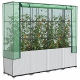 Cumpara ieftin Strat &icirc;nălțat cu husă de seră, aspect ratan, 160x40x153 cm