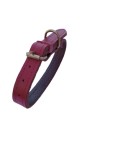 Zgarda dubla rosu grena 2 cm din piele naturala, pentru caini, ajustabila 30-39 cm, Oem