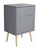 Noptiera industriala gri cu decoratiuni aurii HMB419, Comode si bufete, Baroc