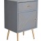 Noptiera industriala gri cu decoratiuni aurii HMB419