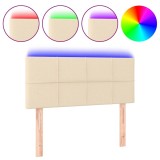 Cumpara ieftin Tablie de pat cu LED, crem, 90x5x78/88 cm, textil