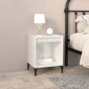 Noptiera Gossi Alb Extralucios 40x35x50 cm PAL Metal Design Modern