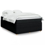 VidaXL Pat box spring cu saltea, negru, 140x190 cm, textil 3285569