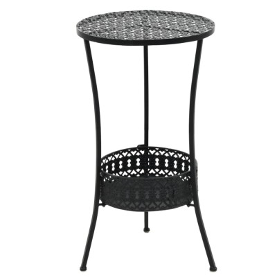 Masa de bistro, negru, 40 x 70 cm, metal foto