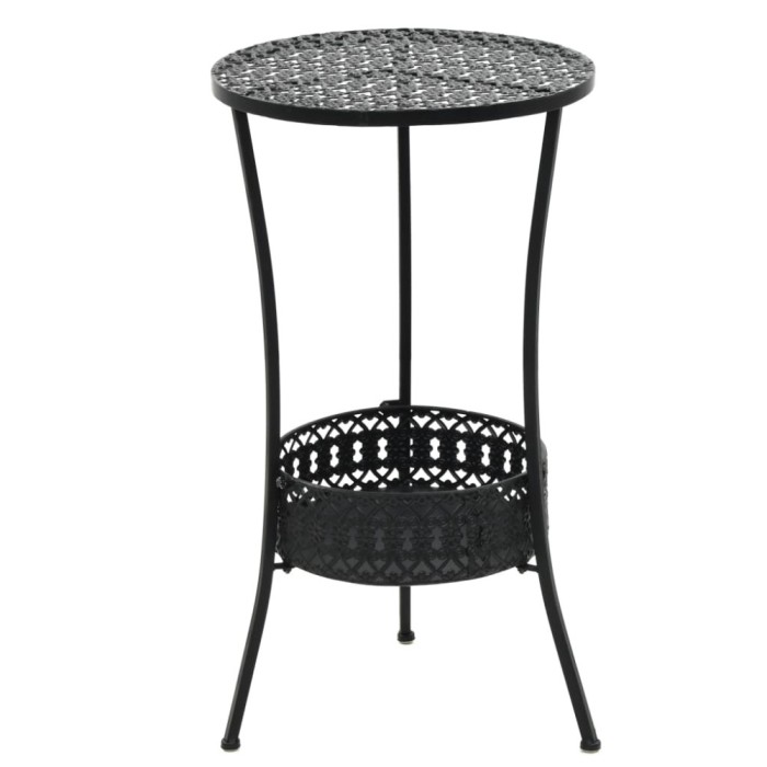 Masa de bistro, negru, 40 x 70 cm, metal
