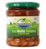 Fasole alba bio in sos de rosii, 350g Marschland Naturkost