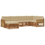 vidaXL Set de canapele de exterior cu pernă 6 pcs Natural și Bej 3383571