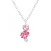 Colier Argint 925 Cristale Swarovski Rose, Pandantiv Geometric. Lant argint dama, 45cm