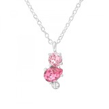 Colier Argint 925 Cristale Swarovski, Pandantiv Geometric Rose, Damă. Antialergic