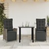 VidaXL Set mobilier de grădină cu perne, 3 piese, gri, poliratan 3213427