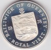 Guernsey 25 Pence Elizabeth II Royal Visit Comemorativa 1978, Europa, Argint