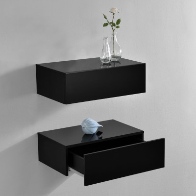 Set 2 bucati comoda suspendata Model 4 negru lacuit lucios 46x30x15cm [en.casa] HausGarden Leisure foto